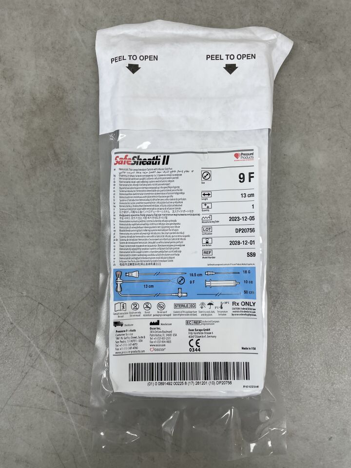 SS9 - OSCOR - SafeSheath II Introducer System 9F x 13cm , ( EA ) - ( Expiry Date : 2028-12-01 )