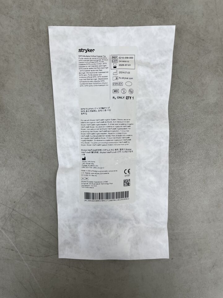0210-058-000 - STRYKER - Punta coaxial multiorificio SIPS (unidades) - (Fecha de caducidad: 01/07/2026)