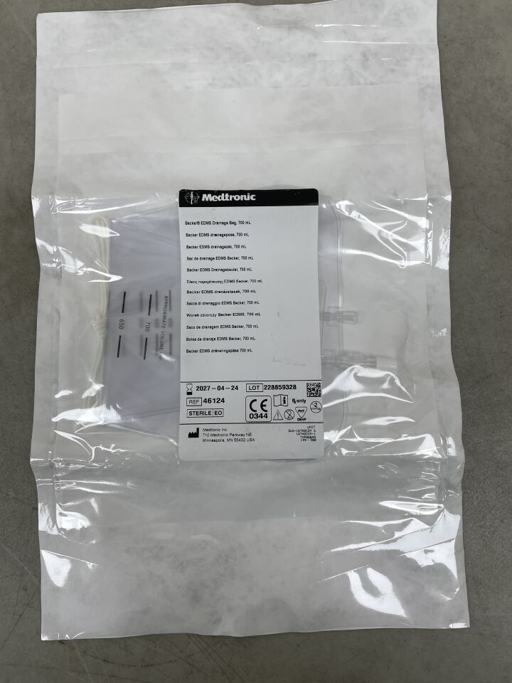 46124 - MEDTRONIC - Becker EDMS Drainage Bag, 700ml , ( EA ) - ( Expiry Date : 2027-04-24 )