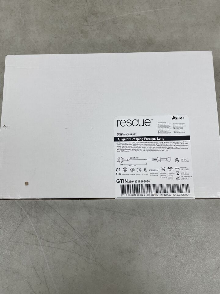 M00527550 - ANREI MEDICAL - Rescue Alligator Grasping Forceps, 2.4mm diameter, 9mm x 230cm, (BX/5)