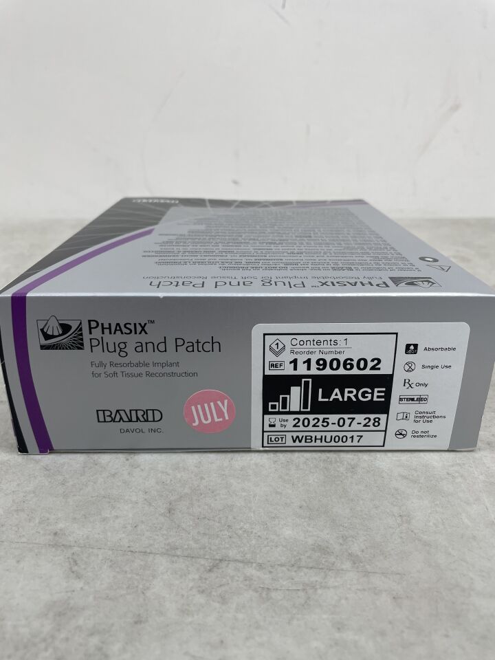 1190602 - BARD - phasix plug and patch, large 1.5" x 1.9", (BX/1) - ( Expiry Date: 2025-07-28 )
