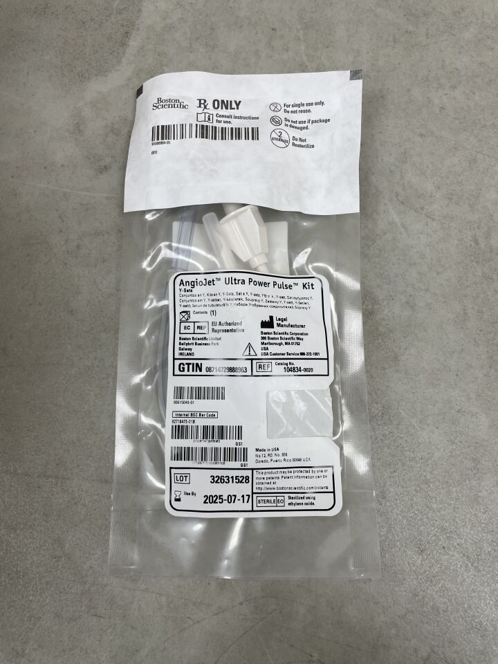 104834 - BOSTON SCIENTIFIC - AngioJet Ultra Power Pulse Kit, (EA) - ( Expiry Date: 2025-07-17 )