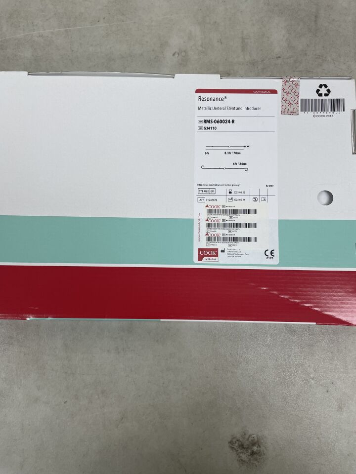 G34110 - COOK - Resonance Metallic Ureteral Stent and Introducer, (BX/1) - ( Expiry Date: 2025-05-26 )