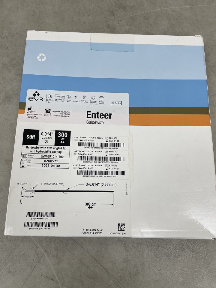 ENW-SF-014-300 - EV3 - Enteer Guidewire Stiff 0.014" / 300cm, (BX/1) - ( Expiry Date: 2025-04-30 )