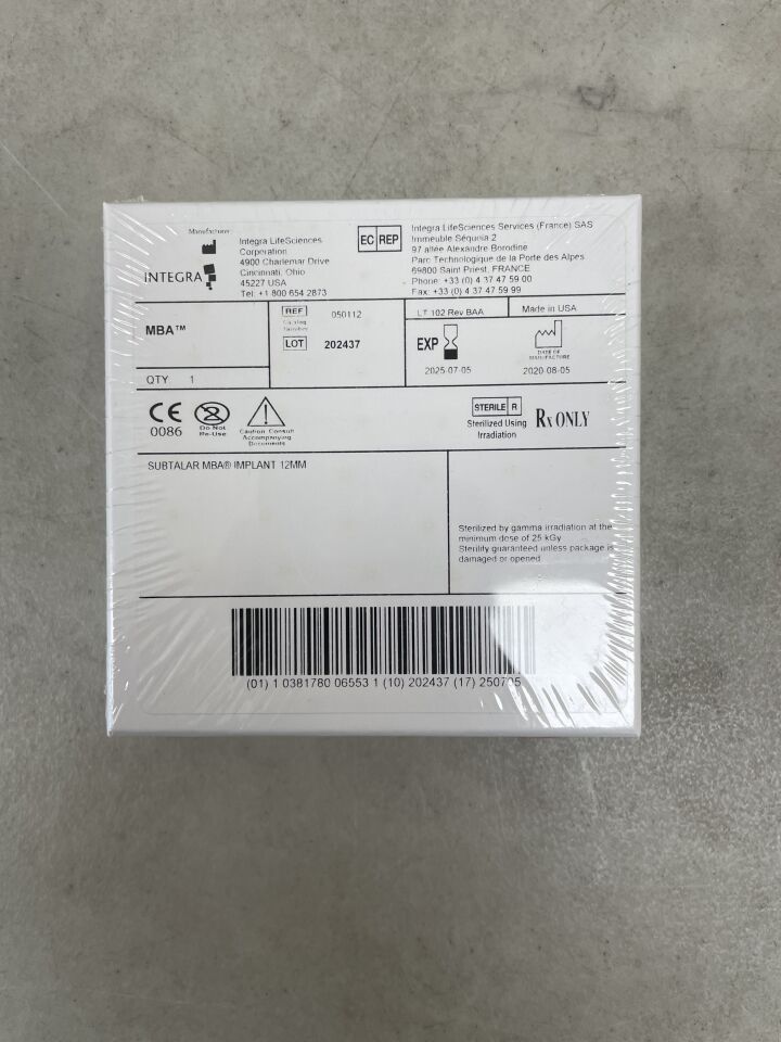050112 - INTEGRA - Subtalar MBA, Implant 12mm, (1/BX) - ( Expiry Date: 2025-07-05 )