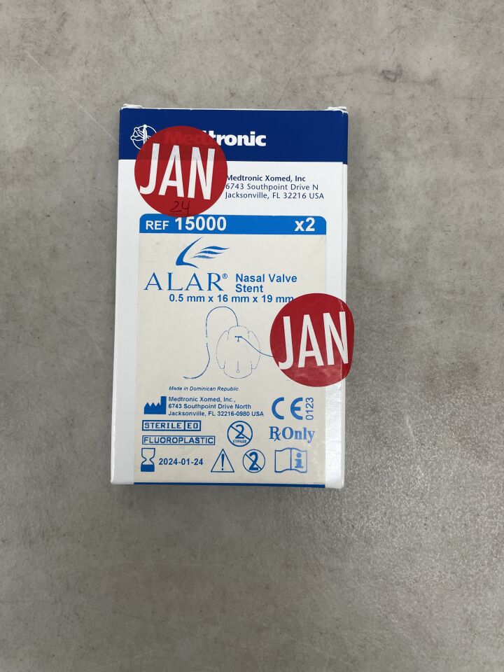 15000 - MEDTRONIC - alar nasal valve stent 0.5mm x 16mm x 19mm, (BX/1) - ( Expiry Date: 2024-01-24 )