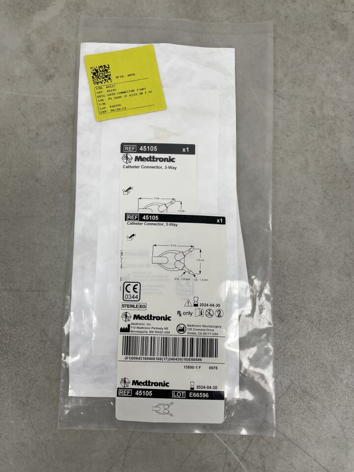 45105 - MEDTRONIC - Catheter Connector, 3-Way, (EA) - ( Expiry Date: 2024-04-30 )