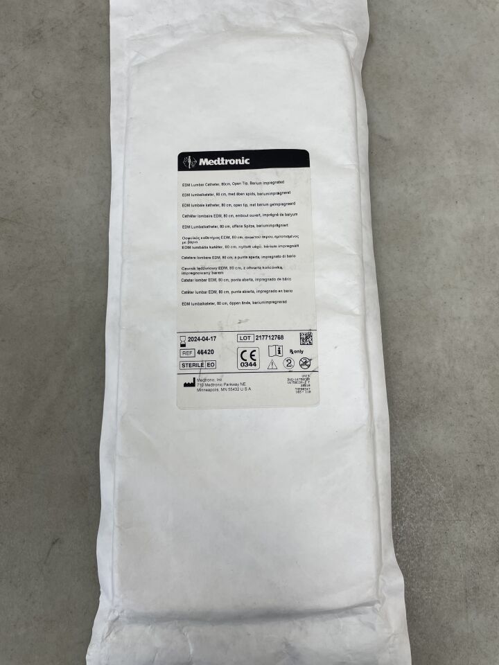 46420 - MEDTRONIC - edm lumbar catheter, open tip, barium impregnated, 80cm, (EA) - ( Expiry Date: 2024-04-17 )