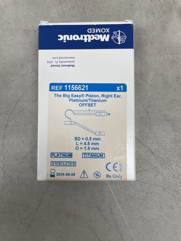 1156621 - MEDTRONIC - Big Easy Right Ear Offset Platinum and Titanium Piston, 0.5 mm Shaft Diameter, 4.5 mm, (BX/1) - ( Expiry Date: 2024-08-08 )