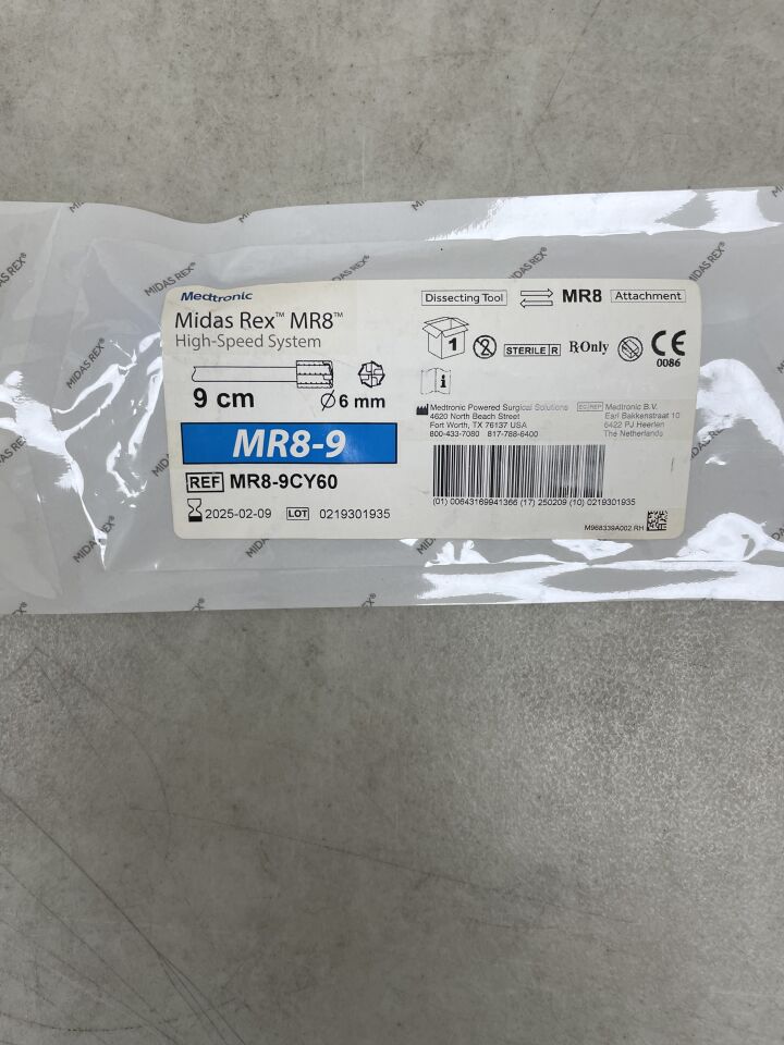 MR8-9CY60 - MEDTRONIC - Midas Rex Legend 9cm, 6mm Cylinder, (EA) - ( Expiry Date: 2025-02-09 )