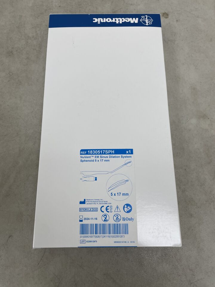 1830517SPH - MEDTRONIC - NuVent EM Sinus Dilation System Sphenoid 5mm x 17mm, (BX/1) - ( Expiry Date: 2024-11-16 )