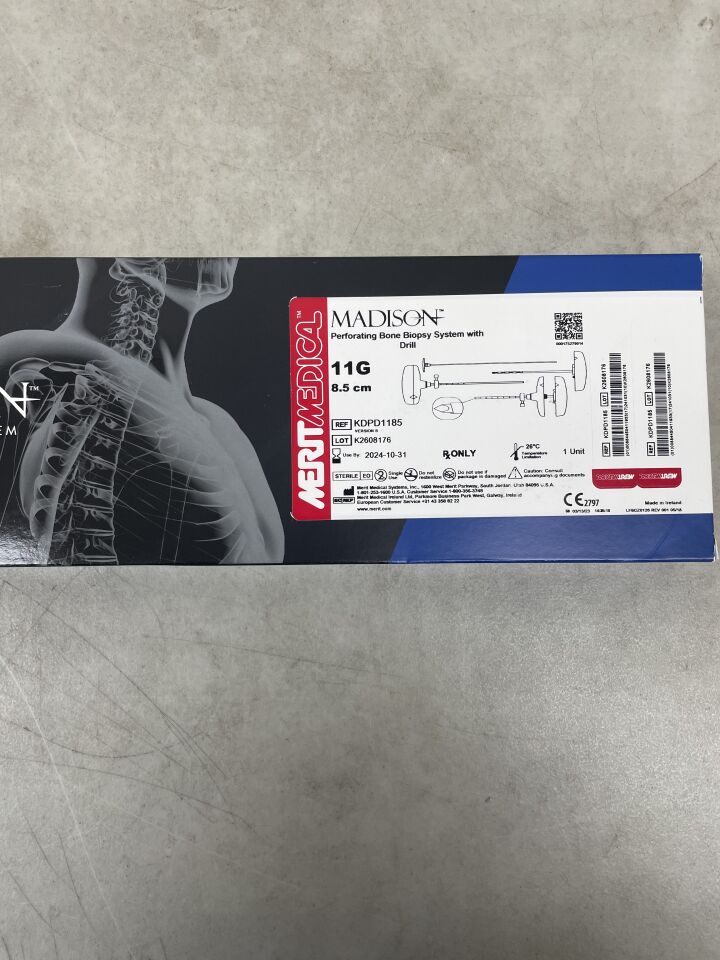 KDPD1185 - MERIT MEDICAL - Madison Perforating Bone Biopsy System w/Drill, 11G x 8.5cm, (BX/1) - ( Expiry Date: 2024-10-31 )
