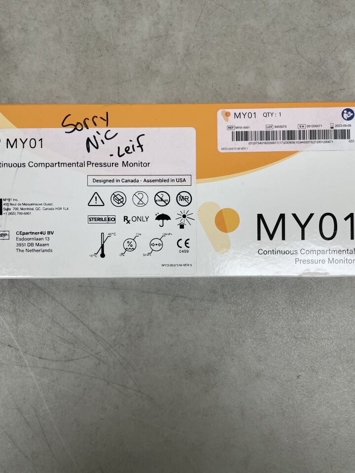 '-0001 - MY01 - Continuous Compartmental Pressure Monitor, (BX/1) - ( Expiry Date: 2023-09-09 )