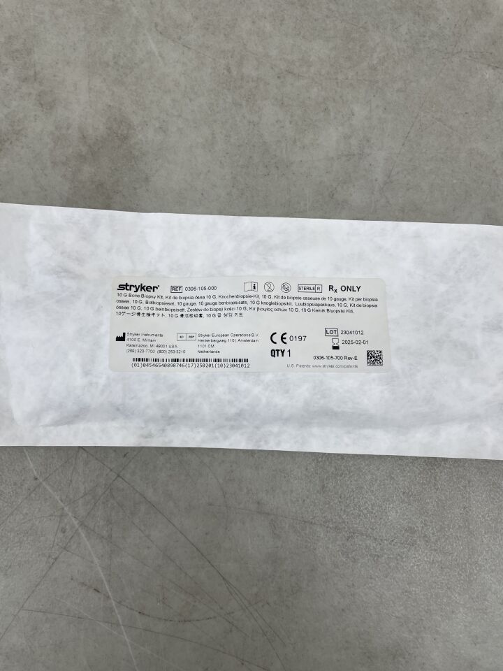 0306-105-000 - STRYKER - 10G x 5" Bone Biopsy Kit, (EA) - ( Expiry Date: 2025-02-01 )