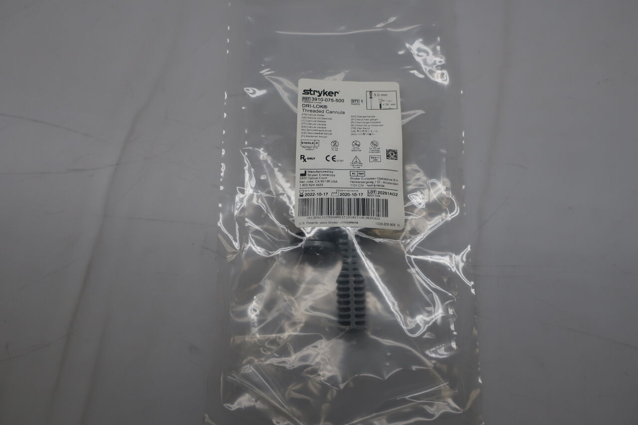 3910-075-500 - STRYKER - Dri-Lok Threaded Cannula, 5 dia. x 75 mm Length, Standard, (EA) - ( Expiry Date: 2025-06-11 )