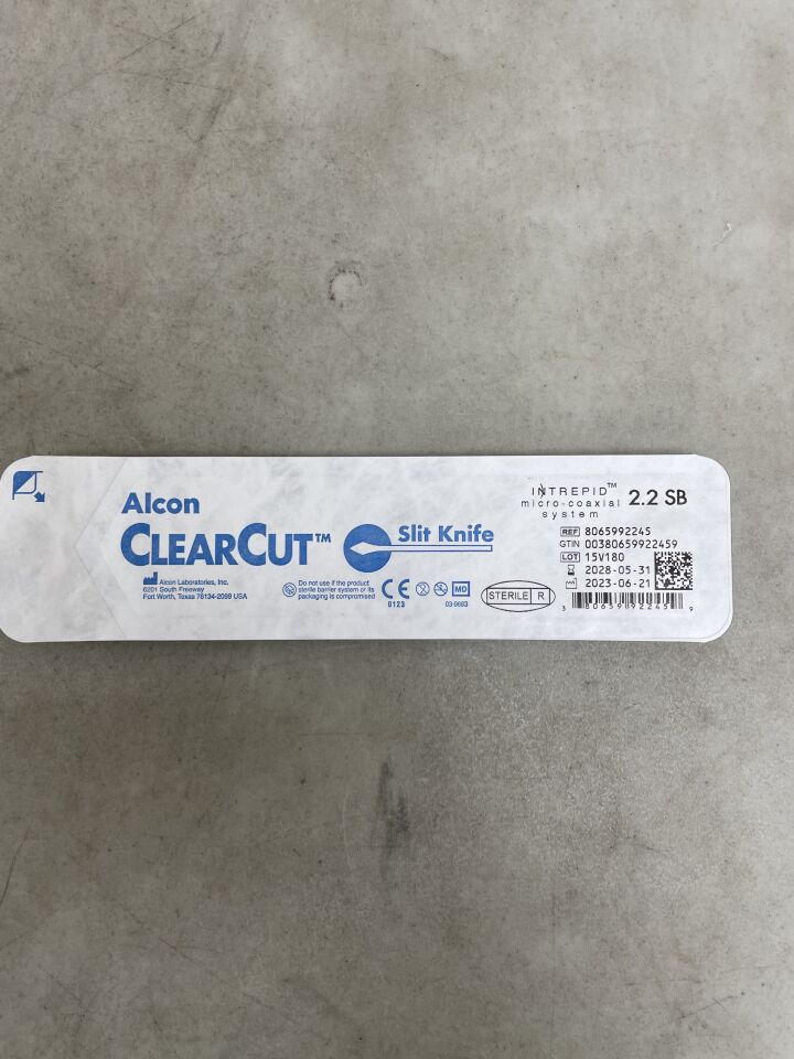 8065992245 - ALCON - ClearCut Intrepid Micro-Coaxial Slit Knife, Single Bevel Angled 2.2mm, (EA) - ( Expiry Date: 2028-05-31 )