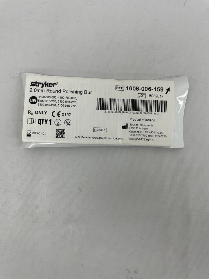 1608-006-159 - STRYKER - 2.0mm Round Polishing Bur, (EA) - ( Expiry Date: 2024-07-01 )