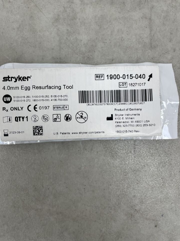 1900-015-040 - STRYKER - Egg Resurfacing Tool, 4 mm, (EA) - ( Expiry Date: 2023-09-01 )