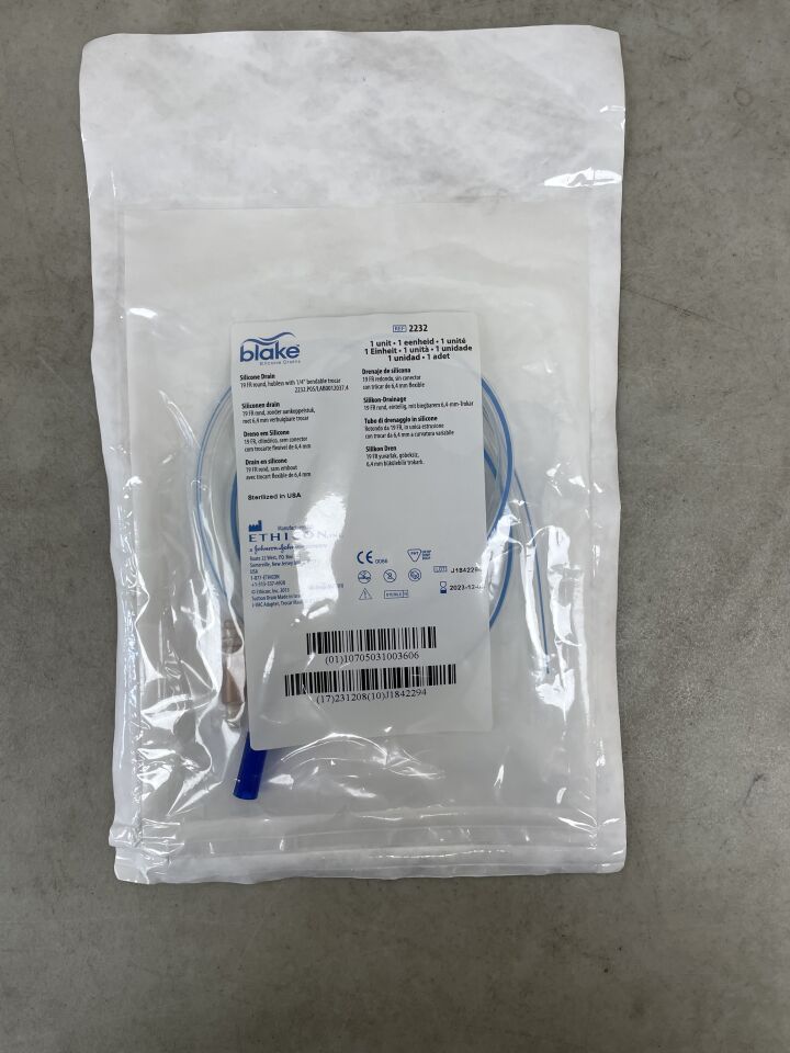 2232 - ETHICON - Blake Round Hubless Silicone Drains, 19 Fr Size, (EA) - ( Expiry Date: 2023-12-08 )