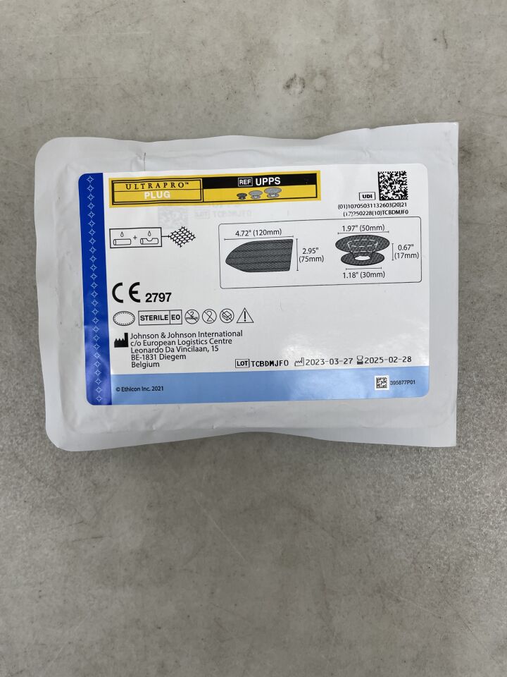 UPPS - ETHICON - Ultrapro Plug Hernia System, Small, 3 cm Anchor, (EA) - ( Expiry Date: 2025-02-28 )