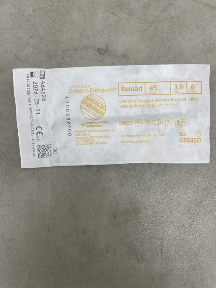 GST45D - ETHICON - Echelon Endopath 吻合器替換裝,帶抓握表面技術,金色,3.8 毫米開口 x 1.8 毫米閉合高度,(EA)-(有效期至:2026-05-31)
