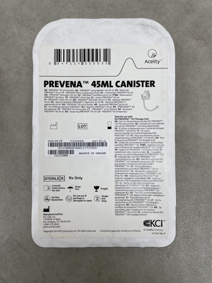 PRE1095 - KCI - Prevena Canister 45ml , ( EA ) - ( Expiry Date : 2027-03-31 )