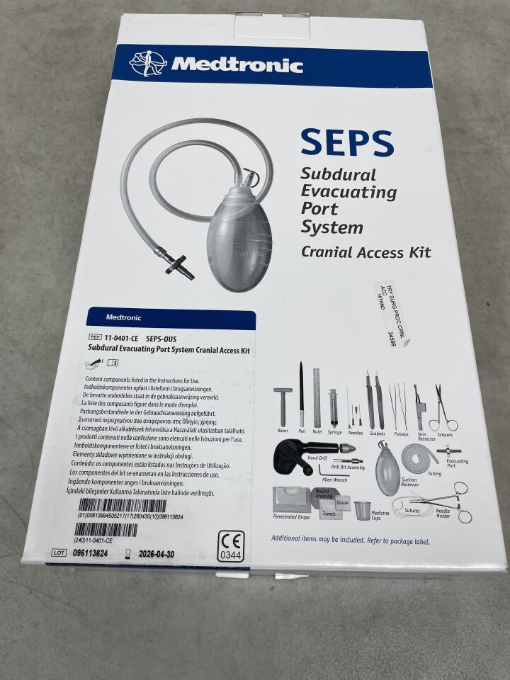 11-0401-CE - MEDTRONIC - SEPS Subdural Evacuating Port System Cranial Access Kit , ( BX/1 ) - ( Expiry Date : 2026-04-30 )