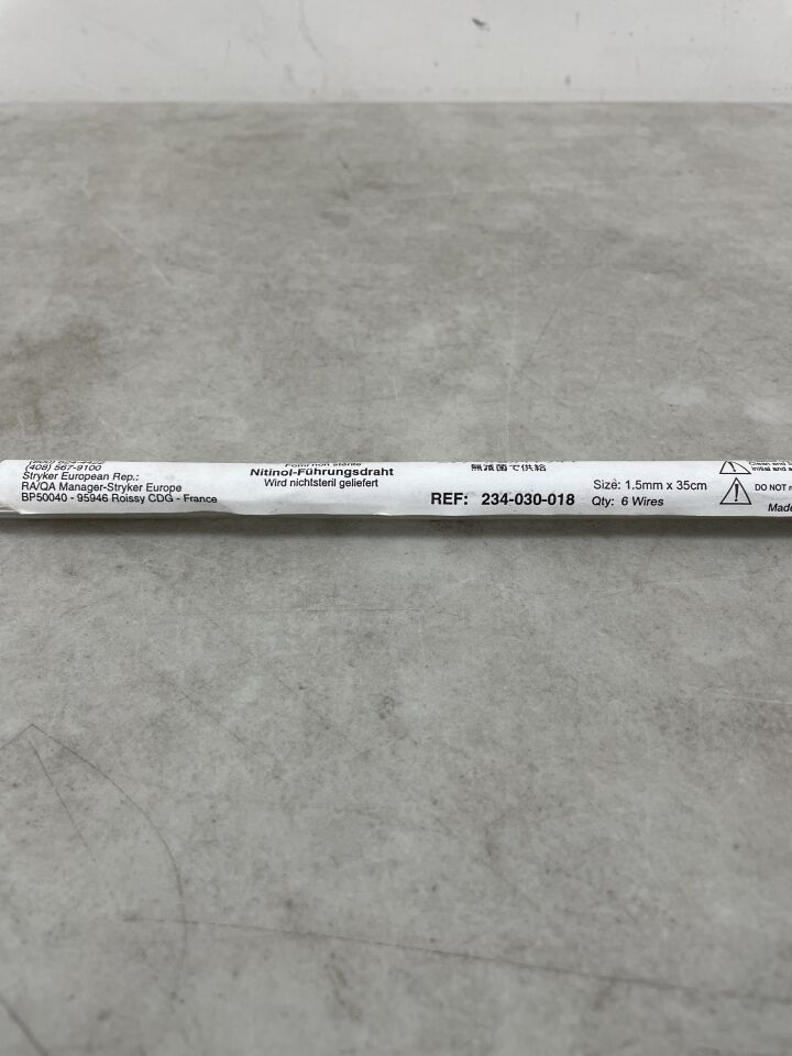 234-030-018 - STRYKER - 1.5MM X 14IN NITINOL GUIDE WIRE (6 Per Pack) , ( EA ) - ( Expiry Date : 2099-12-31 )