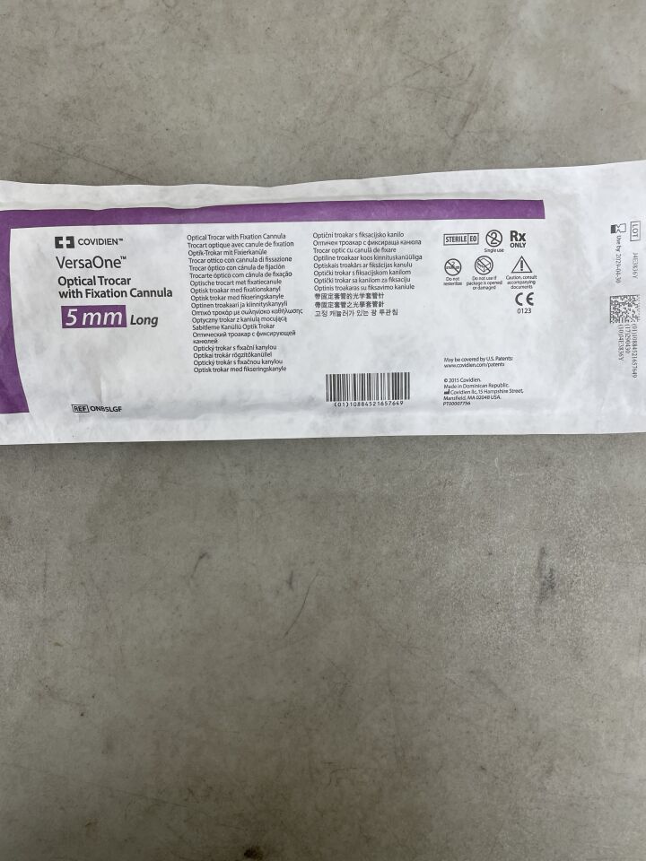 ONB5LGF - COVIDIEN - VersaOne 光學套管針,帶固定套管,5 毫米尺寸,150 毫米長度,(EA)-(有效期至:2029-04-30)