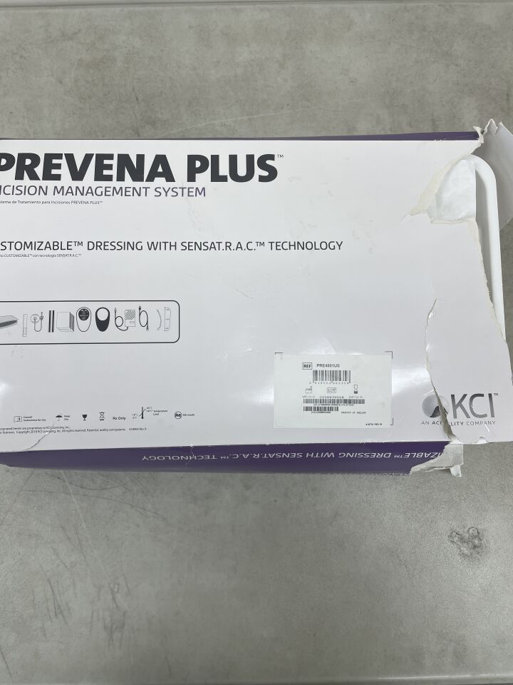 PRE4001US-OB - KCI - OPEN BOX Prevena Plus Incision Management System, Customizable Dressing with Sensat.r.a.c Technology, (BX/1) - ( Expiry Date: 2027-12-31 )