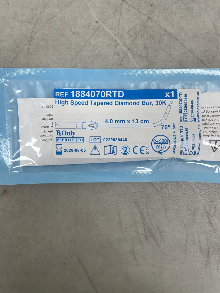 1884070RTD - MEDTRONIC - High Speed Tapered Diamond Bur, 30K, 4mm X 13cm , ( EA ) - ( Expiry Date : 2026-06-05 )