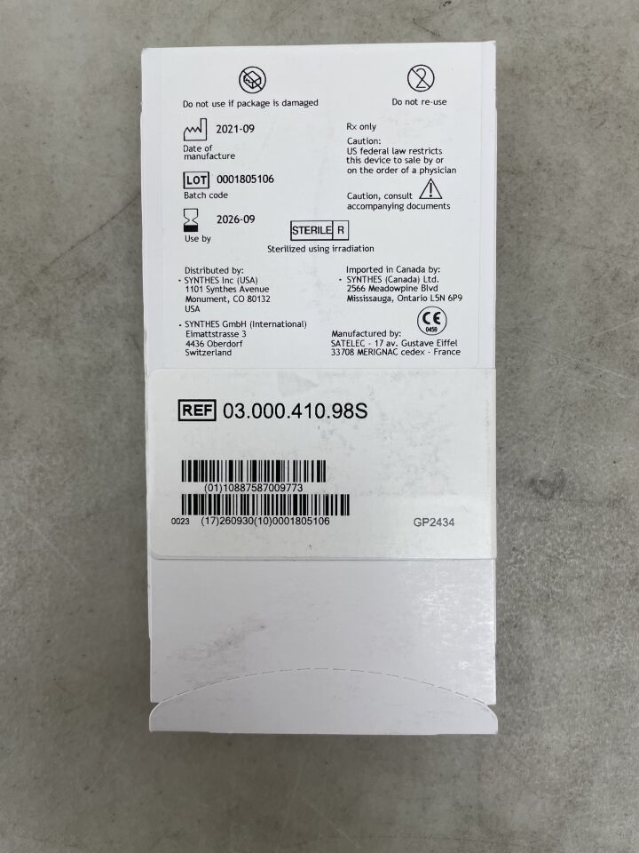 03.000.410.98S - SYNTHES - Diamond Round, 2.19 x 12.4 x 1.8mm, (EA) - ( Expiry Date: 2026-09-01 )