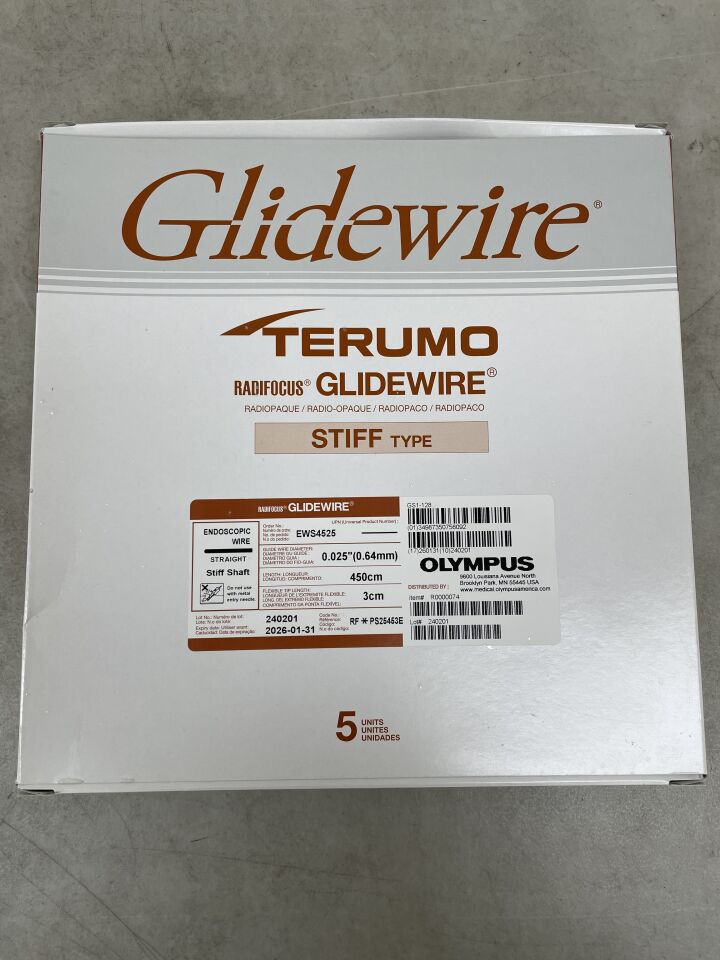 EWS4525 - TERUMO - Radifocus Glidewire:0.025" x 450cm,3cm 尖端,直型,硬質,內視鏡導絲,(BX/5)-(有效期至:2026-01-31)