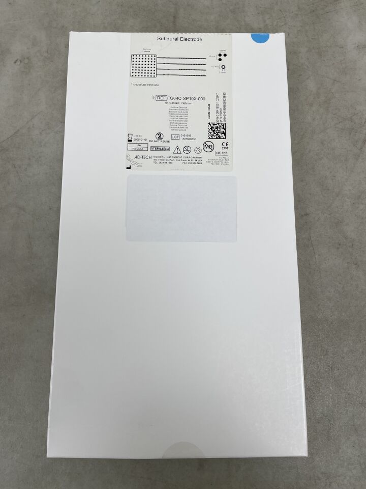 FG64C-SP10X-000 - ADTECH MEDICAL - Subdural Electrode 64 Contact Platinum 10x10mm / 4x2.3mm , (BX/1) - ( Expiry Date: 2025-01-01 )