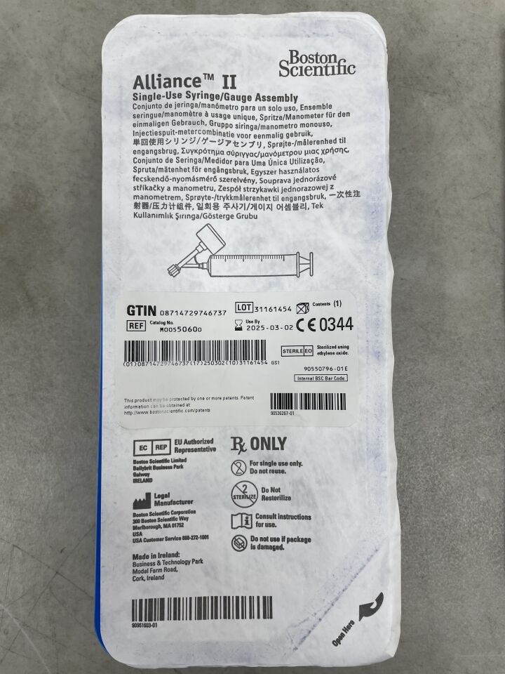 5060 - BOSTON SCIENTIFIC - Alliance II Syringe/Gauge Assembly, 60 ml, () - ( Expiry Date: 2025-03-02 )