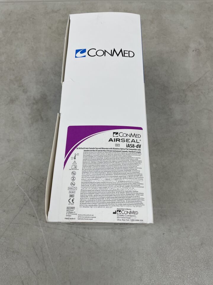 iAS8-dV - CONMED - AirSeal 8mm Cannula Cap & Obturator w/Bladeless Optical Tip, Standard Length, (BX/6) - ( Expiry Date: 2024-06-20 )
