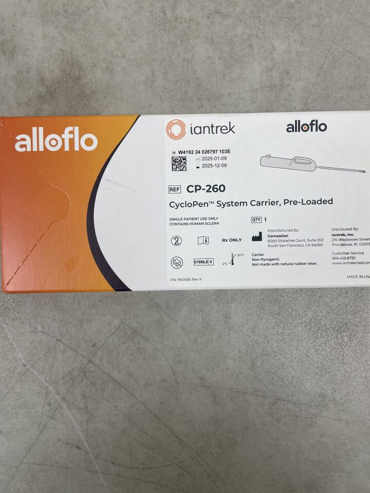 CP-260 - IANTREK - AlloFlo CycloPen System Carrier, Preloaded, (BX/1) - ( Expiry Date: 2025-12-09 )