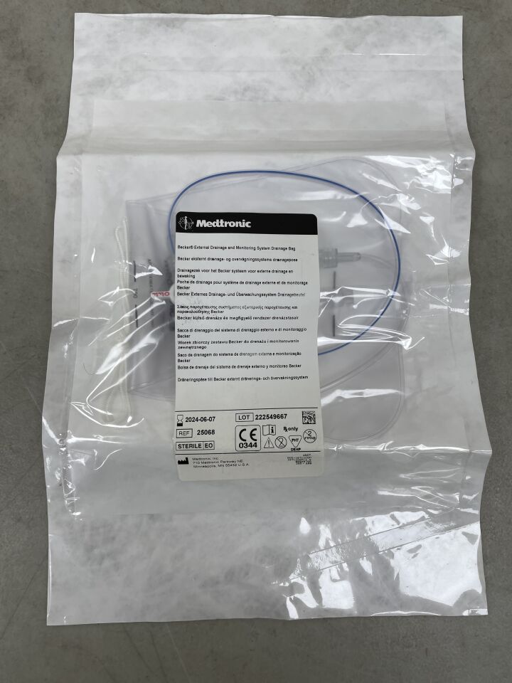 25068 - MEDTRONIC - Becker External Drainage and Monitoring System Drainage Bag , (EA) - ( Expiry Date: 2024-06-07 )