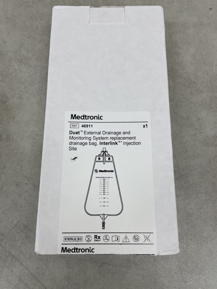 46911 - MEDTRONIC - Duet Replacement Drainage Bag, Interlink Injection Site, (BX/1) - ( Expiry Date: 2025-08-25 )