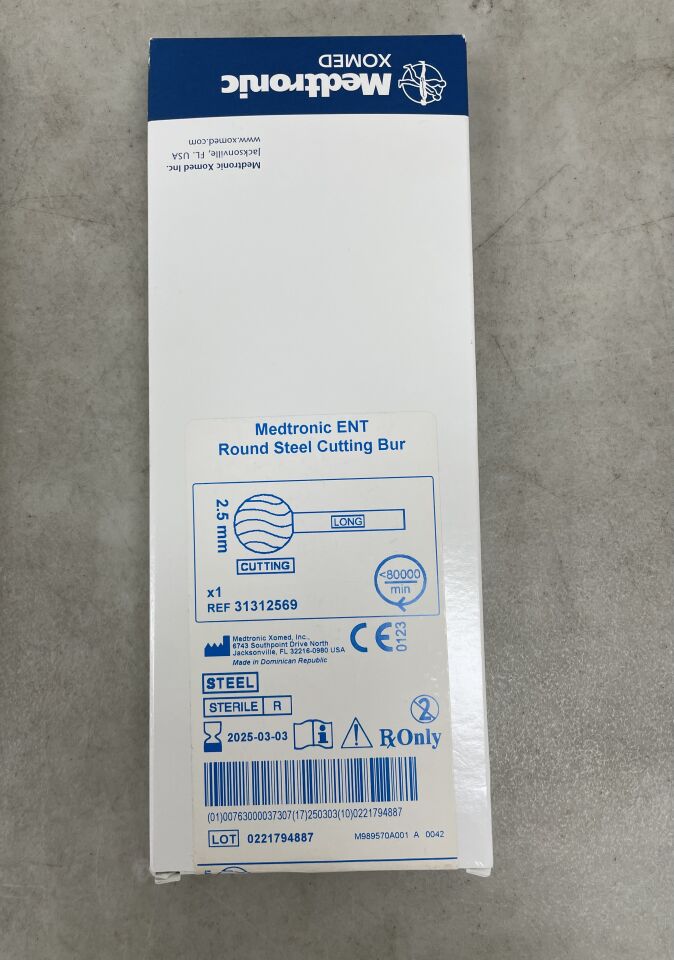 31312569 - MEDTRONIC - Ent Round Steel Cutting Bur, (BX/1) - ( Expiry Date: 2025-03-03 )