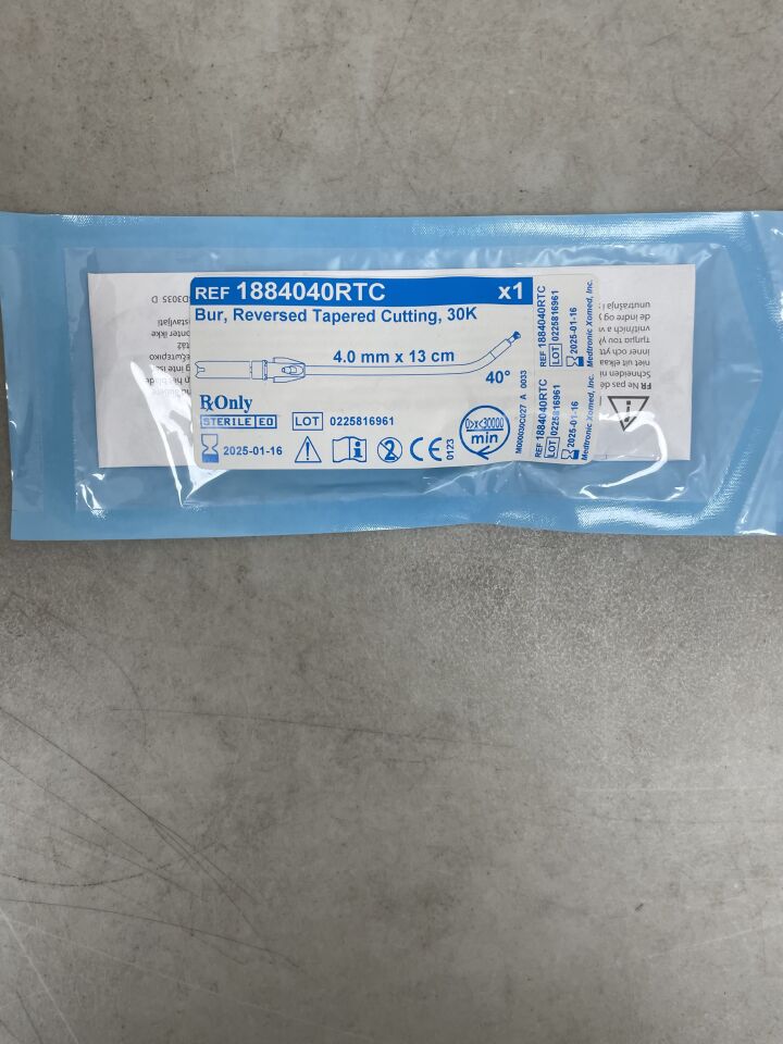 1884040RTC - MEDTRONIC - 30K Reverse Tapered Cutting Bur for StraightShot M5, 4mm x 13cm, 40 Degree, (EA) - ( Expiry Date: 2025-05-02 )