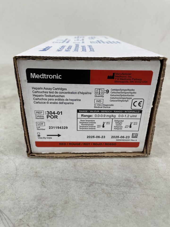 304-01POR - MEDTRONIC - Heparin Assay Controls, (BX/9) - ( Expiry Date: 2025-06-23 )
