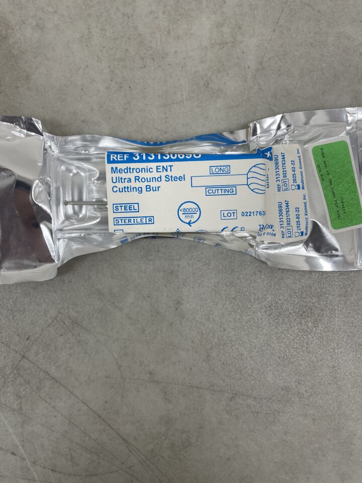 31313069U - MEDTRONIC - Medtronic Tool Steel Long Round Fluted Otologic Burr, 3 dia. x 72 mm Length, (EA) - ( Expiry Date: 2025-02-22 )