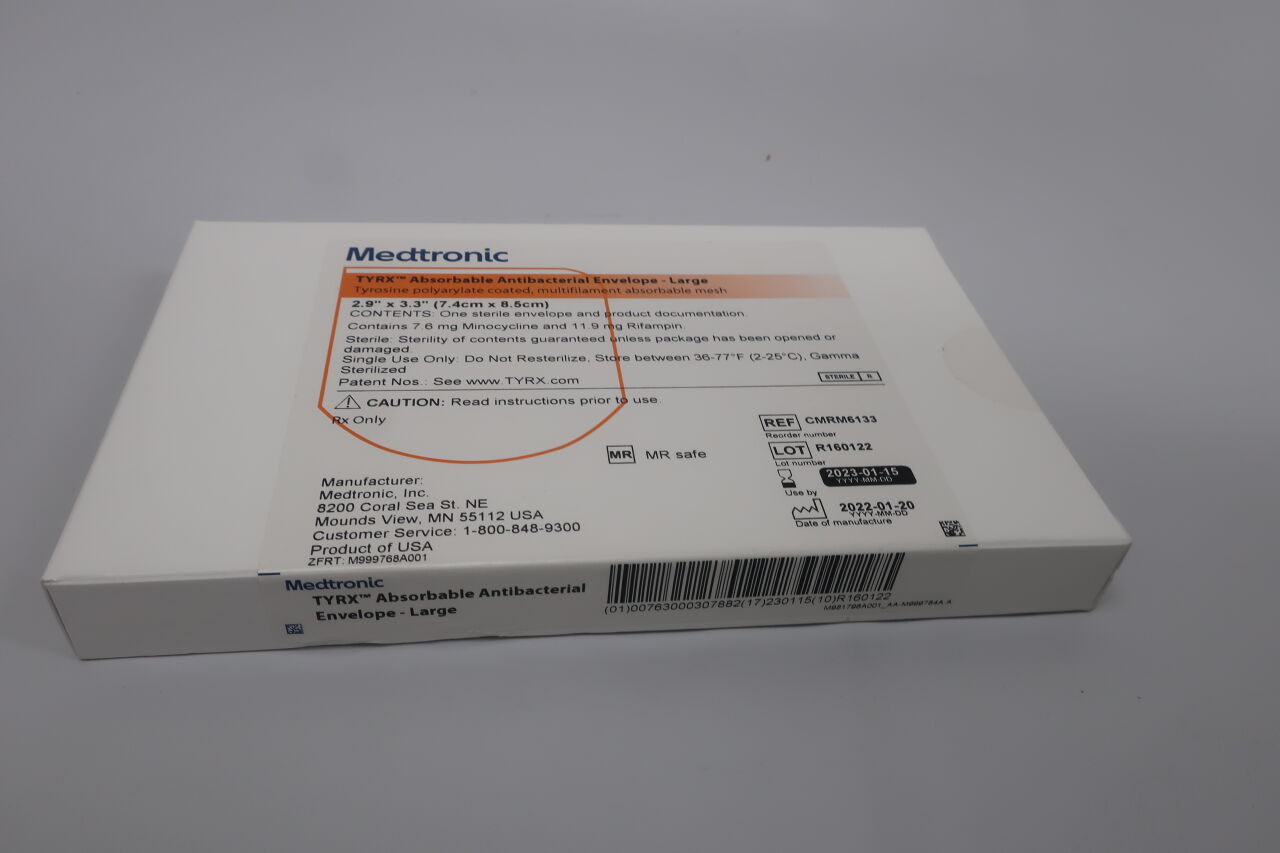 CMRM6133 - MEDTRONIC - TYRX Absorbable Antibacterial Envelope, Large 2.9" x 3.3", (BX/1) - ( Expiry Date: 2025-09-15 )