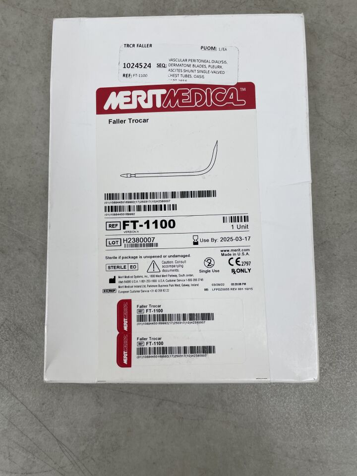 FT-1100 - MERIT MEDICAL - Faller Trocar, (BX/1) - ( Expiry Date: 2025-03-17 )