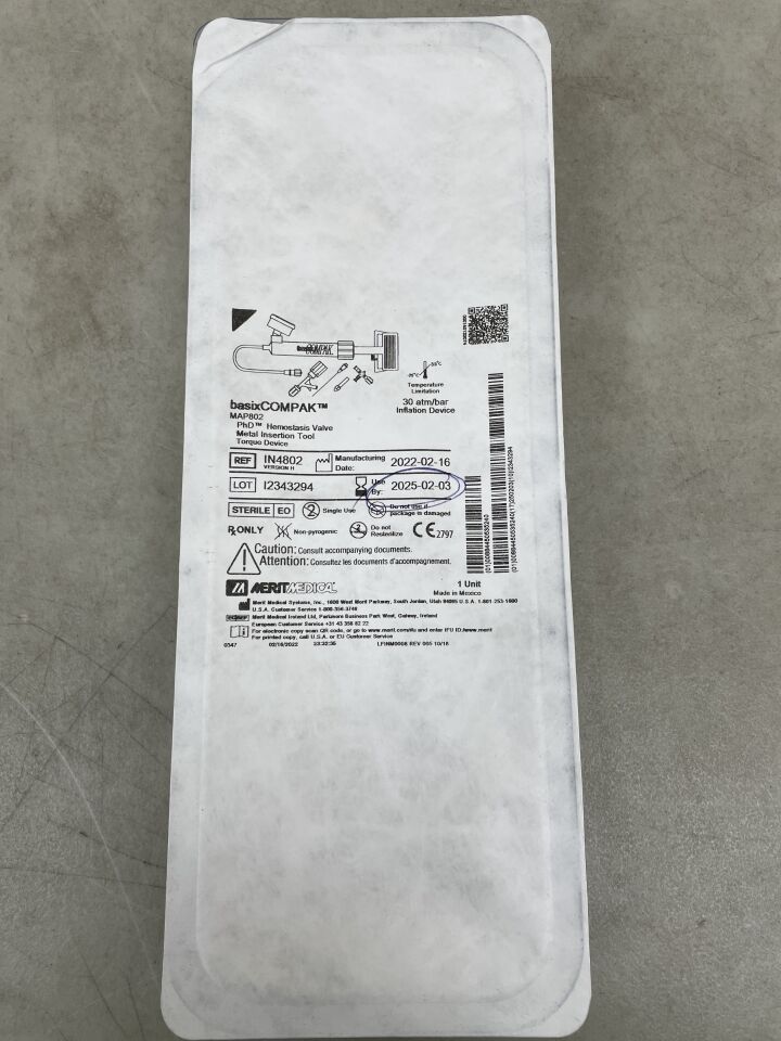 IN4802 - MERIT MEDICAL - basixCOMPAK 30atm/bar Inflation Device, (EA) - ( Expiry Date: 2025-02-03 )