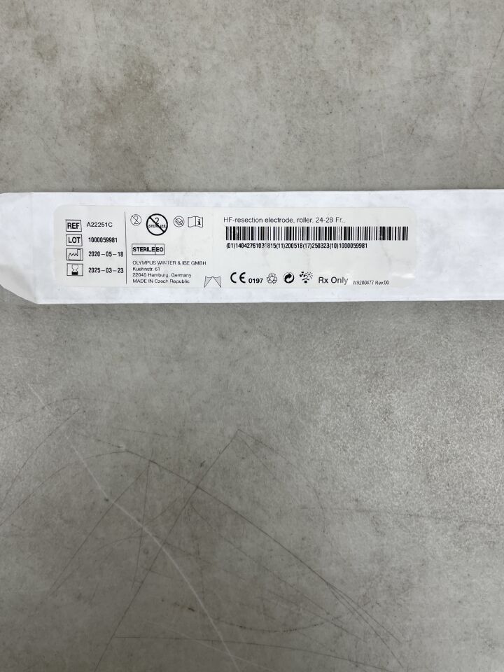 A22251C - OLYMPUS - HF Resection Electrode, Roller, 24 to 28 Fr Size, 12/30 Degree Angle
, () - ( Expiry Date: 2025-03-23 )