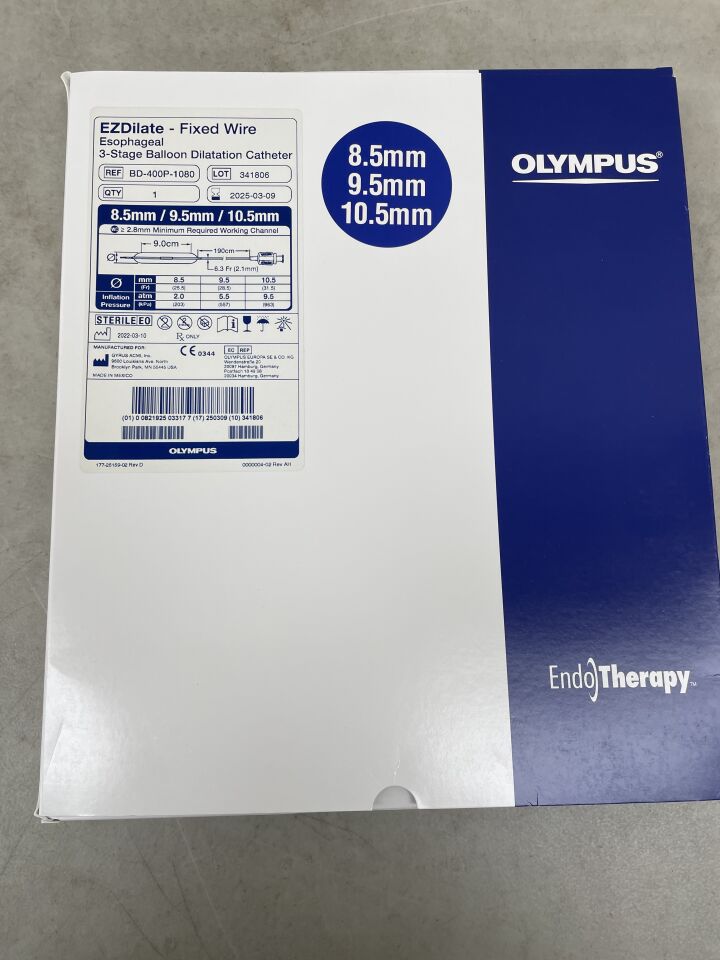 BD-400P-1080 - OLYMPUS - EZDilate Fixed Wire Endoscopic Balloon Dilator, Esophageal 8.5/9.5/10.5mm, (BX/1) - ( Expiry Date: 2025-03-09 )