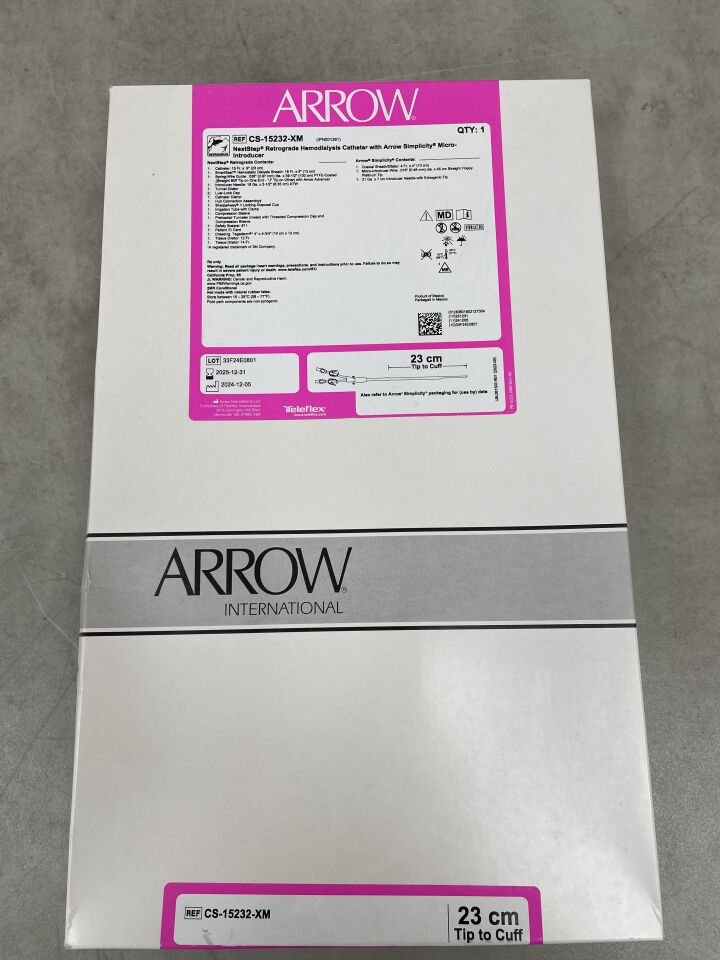 CS-15232-XM - TELEFLEX - ARROW NextStep Retrograde Hemodialysis Catheterization Set, 15F x 23cm, (BX/1) - ( Expiry Date: 2025-12-31 )