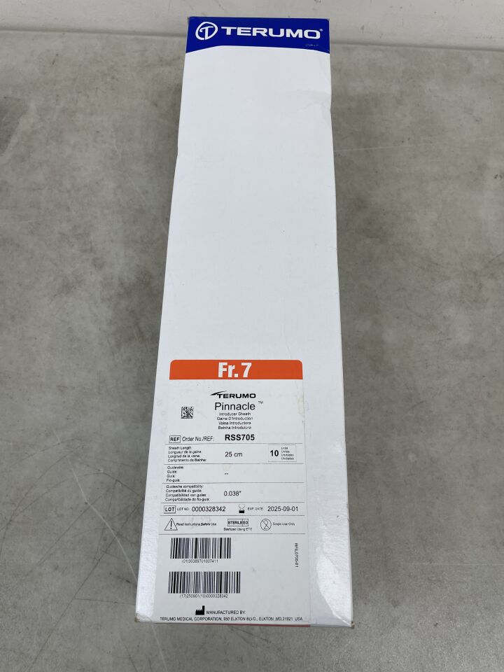 RSS705 - TERUMO - Pinnacle Peripheral Introducer Sheath 7F x 25cm, (BX/10) - ( Expiry Date: 2025-09-01 )